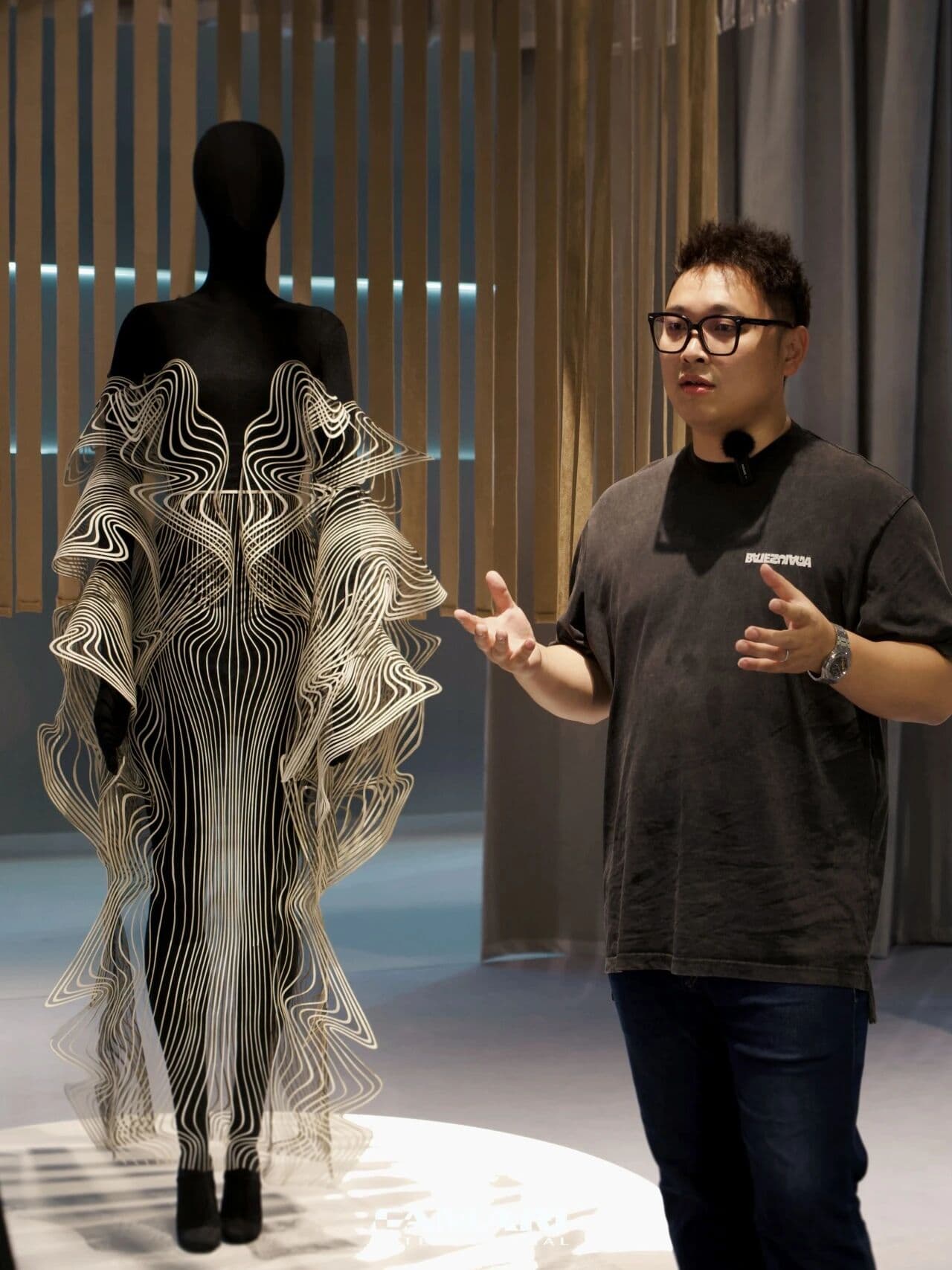 Iris van Herpen's sculptural Alcantara garment presented at Design Shanghai